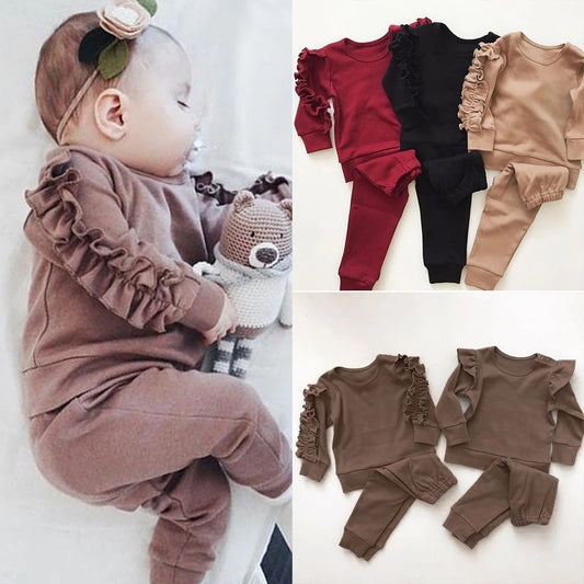 Adorable Fall Staple: Cozy and Cute Ruffle Jumper Outfit for Your Little One