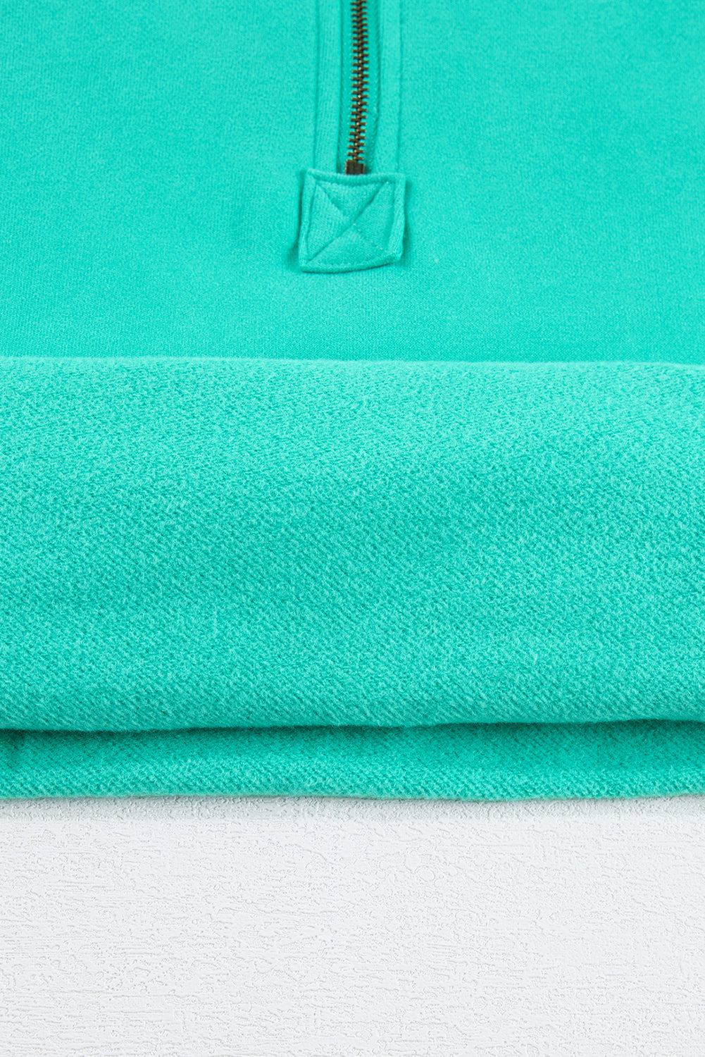 Aruba Blauer, lockerer Hoodie mit Fleecefutter und Kängurutaschen mit halbem Reißverschluss