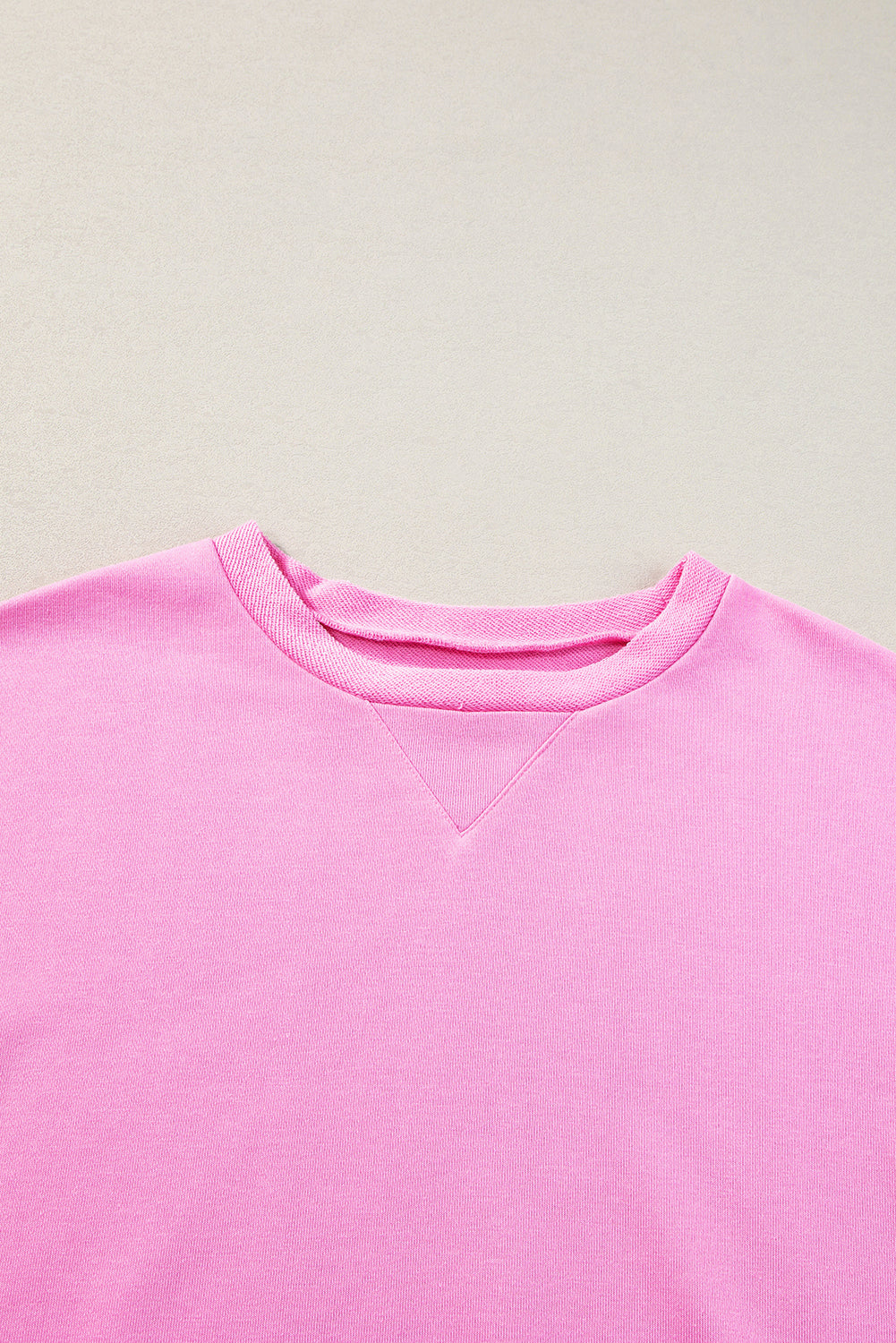 Pinkes French-Terry-Oberteil mit Farbblockdesign und Candy-Muster
