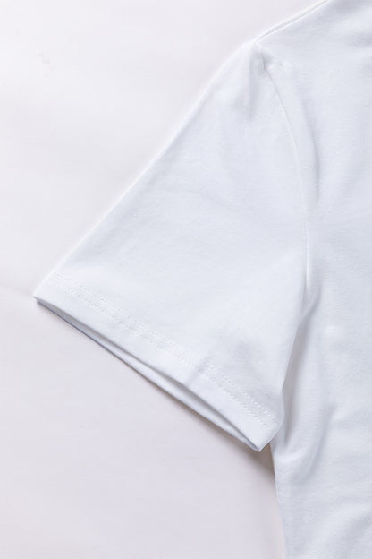 White Valentine Love Tinsel Graphic T-shirt