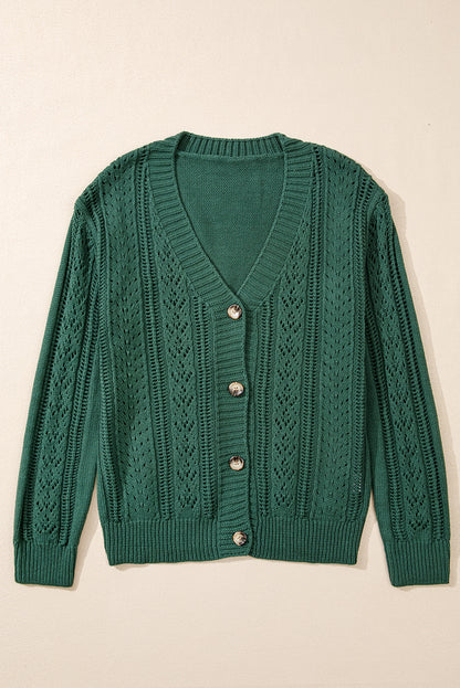 Canton – Offen gestrickte Strickjacke mit überschnittenen Schultern