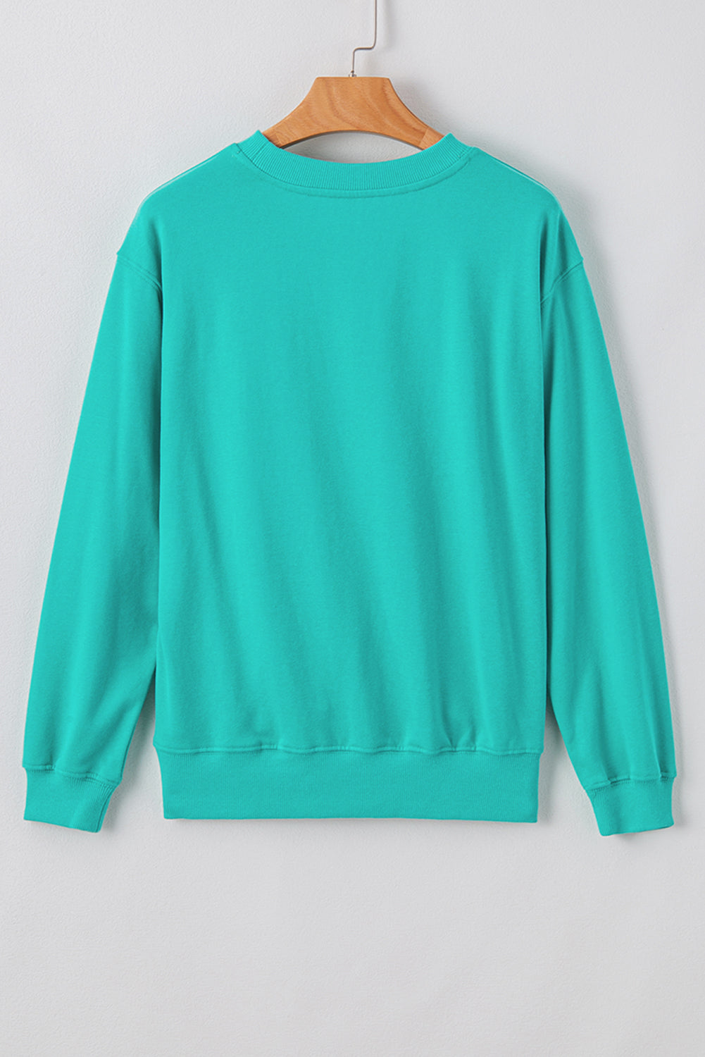 Aruba Blaues, schlichtes Sweatshirt mit Rundhalsausschnitt und überschnittener Schulter