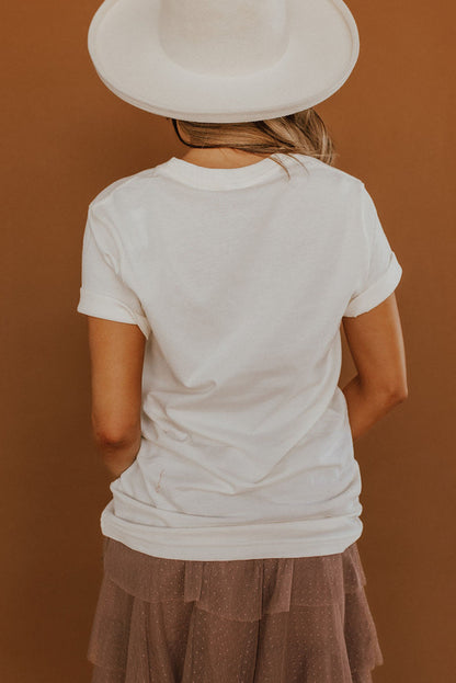 Weißes T-Shirt mit Rundhalsausschnitt und Grafik „NASHVILLE MUSIC CITY“