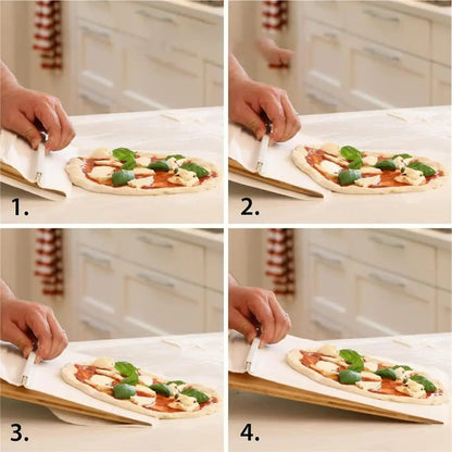 Sliding Pizza Shovel & Non-Stick Cutting Board: Convenient Kitchen Baking Tool"