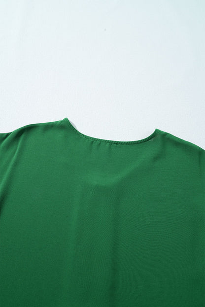 Rosarotes T-Shirt mit Farbblock und Reißverschluss vorne und Kontrastbesatz
