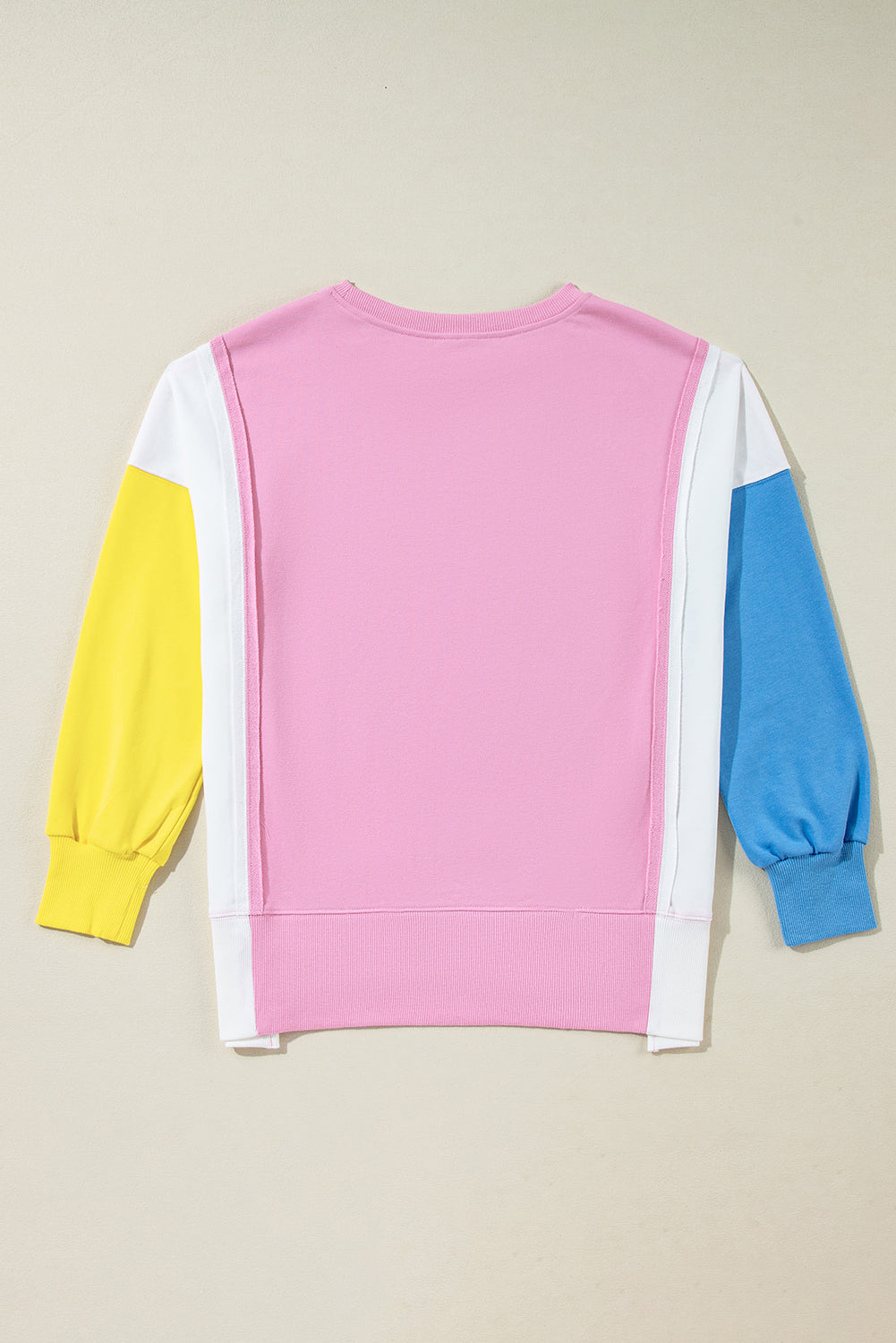 Bonbon – Sweatshirt mit Rundhalsausschnitt und sichtbaren Seitenschlitzen in Farbblock-Optik