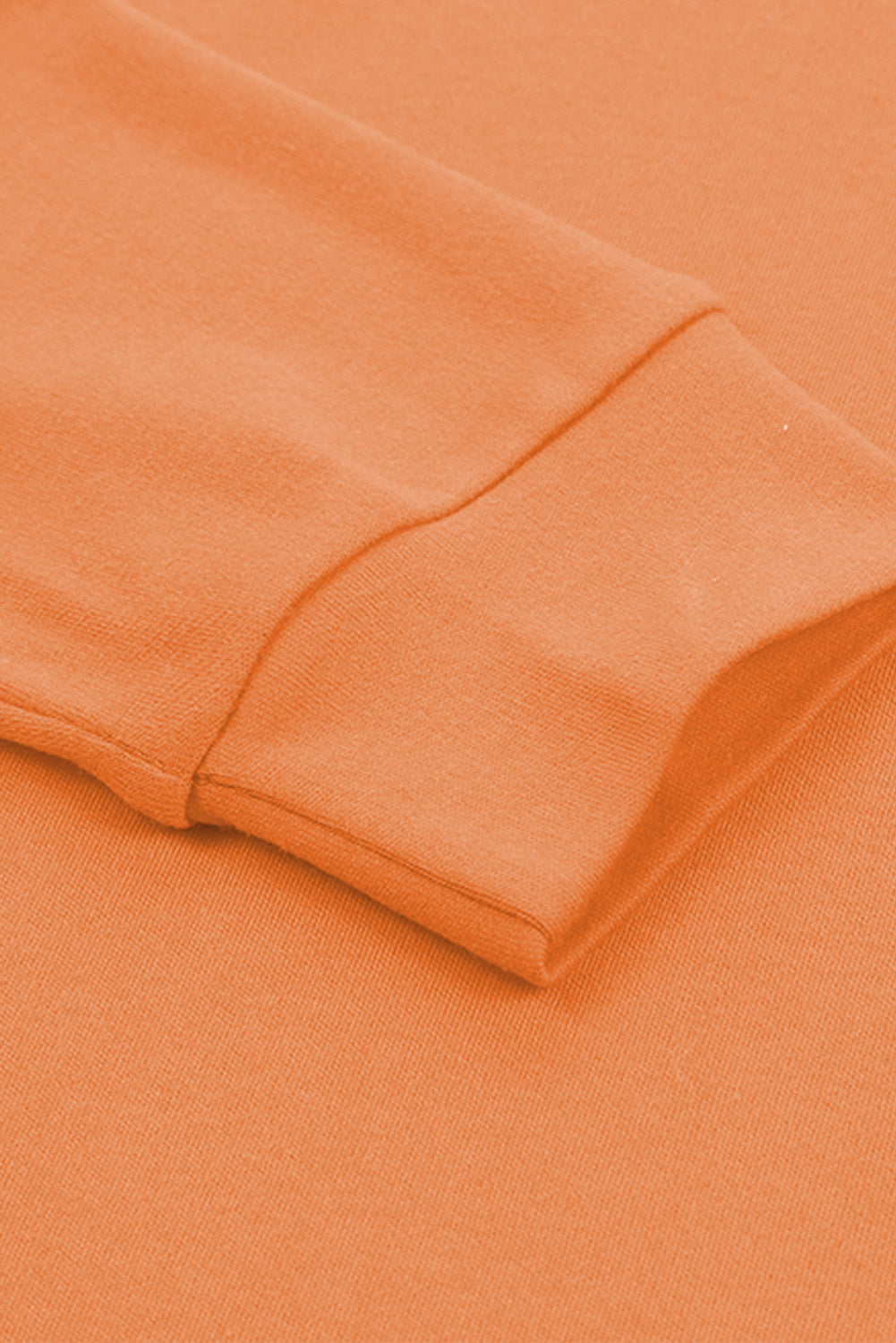 Orangefarbenes, schlichtes Langarm-Top mit Rundhalsausschnitt