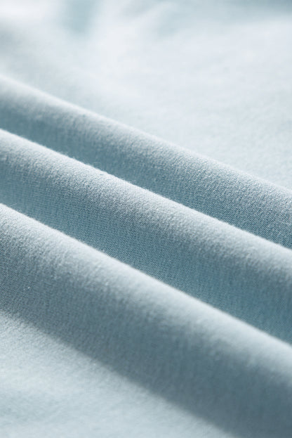 Iceland Blue Solid Tunika-Hoodie mit Rüschensaum und lockerer Passform