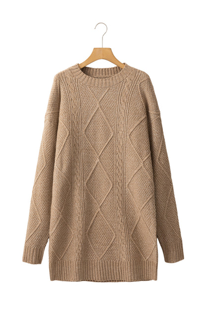 Parchment – Locker sitzendes Pulloverkleid mit Zopfmuster und überschnittener Schulter