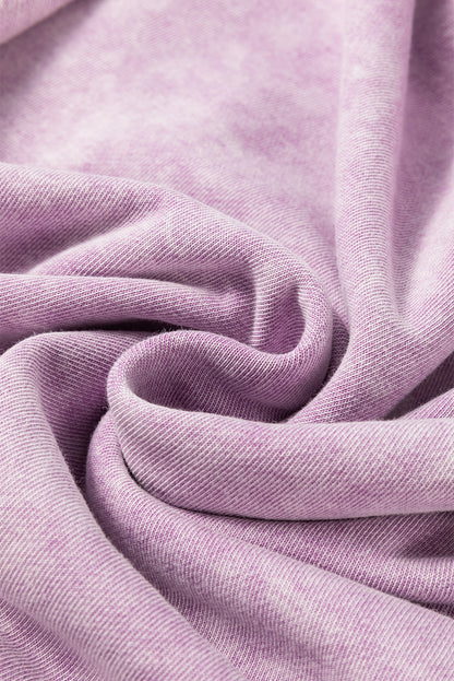 Übergroßes T-Shirt mit sichtbaren Nähten und überschnittener Schulter in Orchid Petal Mineral Wash