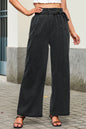 Black High Waist Pocketed Wide Leg Tencel Jeans