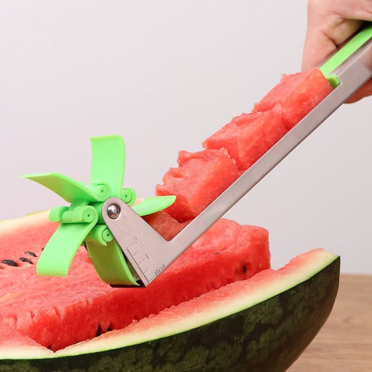 Wassermelonen-Windmühlenschneider, Edelstahl, geschnitten, Wassermelonen-Artefakt, Obst-Cut-Artefakt, kreatives, ausgefallenes Graben, Obstscheibe