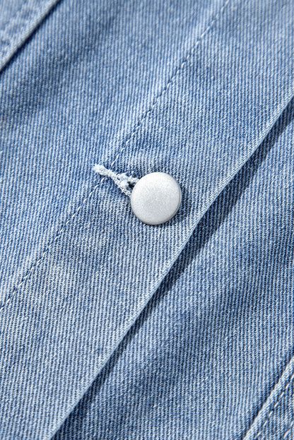 Beau Blue – Jeansjacke mit Rüschen und Klapptaschen