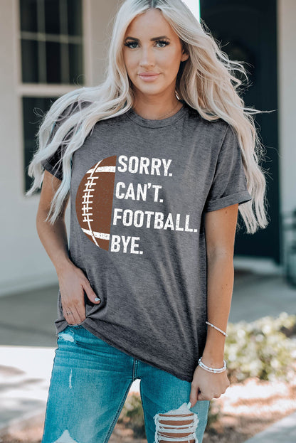 Graues lässiges T-Shirt mit American-Football-Grafik