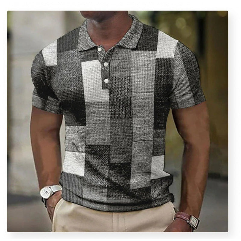 Fashion Digital Printed Plaid Shirt