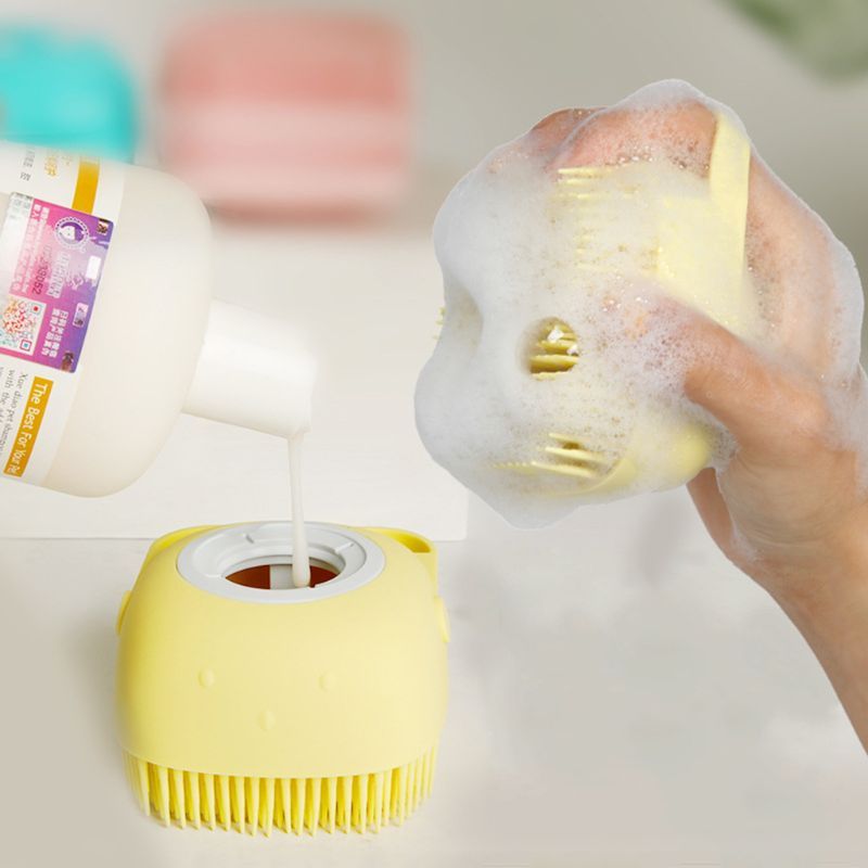 Pet Bath Brush with Shampoo Dispenser