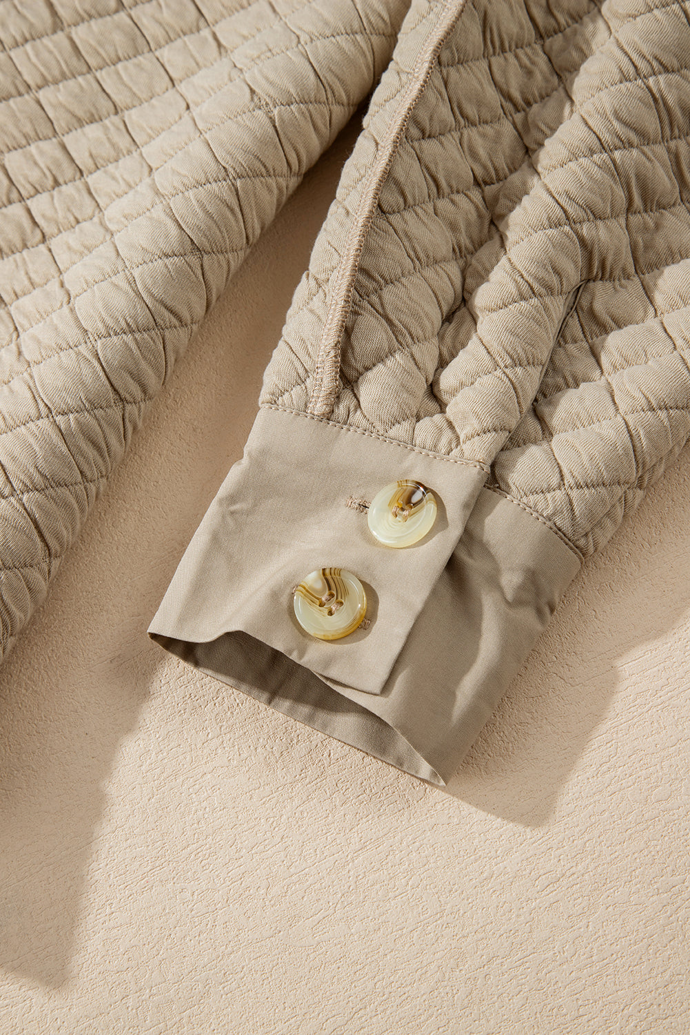 Jet Stream – Einfarbige, gesteppte Puffer-Hemdjacke mit Knöpfen