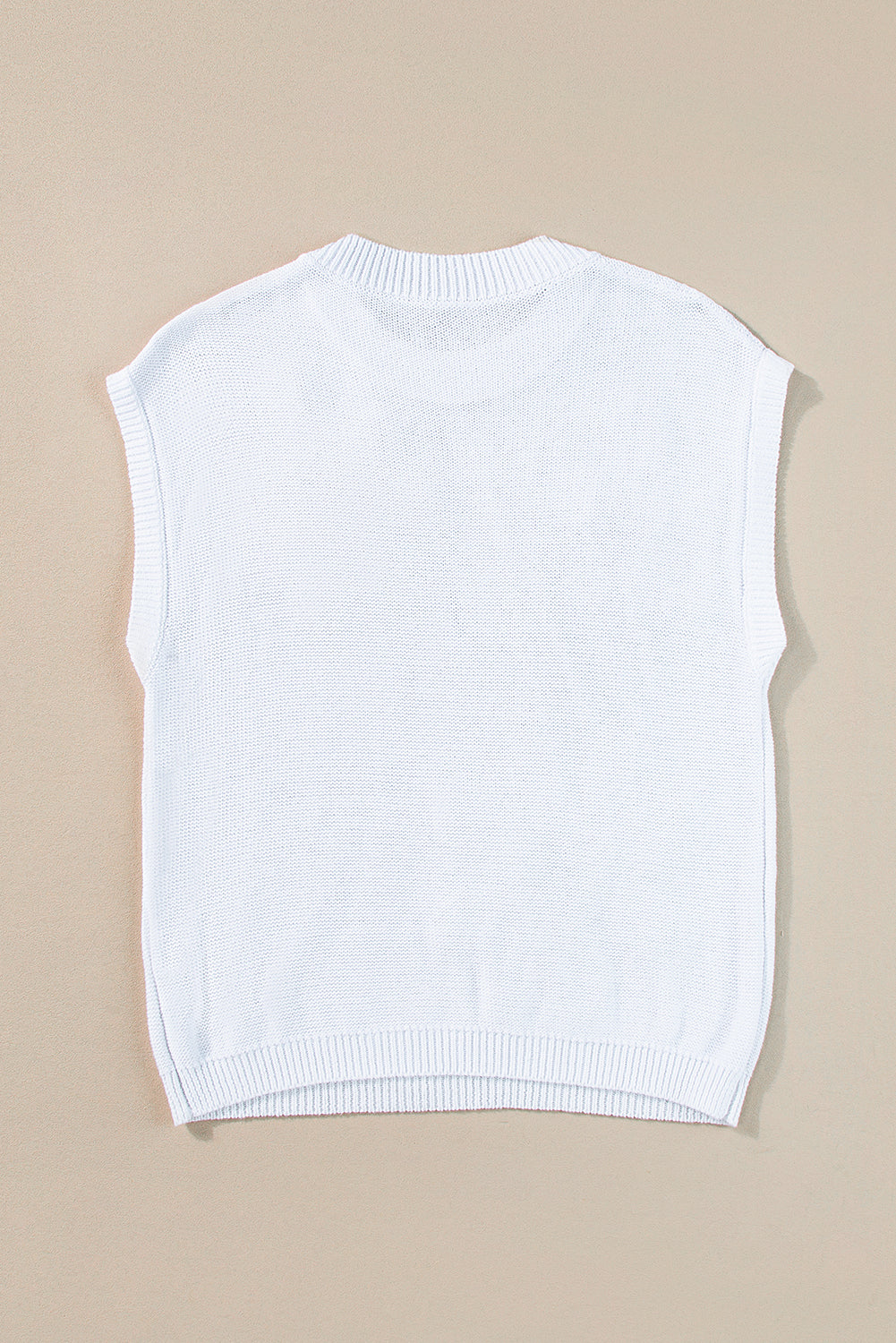 Weiße, mehrfarbige, kurzärmlige Pullover mit Häkelblumenmuster