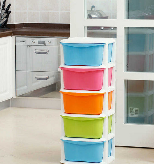 Schubladenschrank in Bonbonfarbe, Schrank mit Kunststoff-Finish, Schublade, Kleiderschrank, Unterwäsche, Socken, Schließfächer