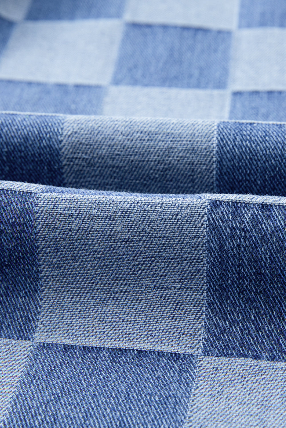 Abendblaue Jeans mit weitem Bein und Karomuster