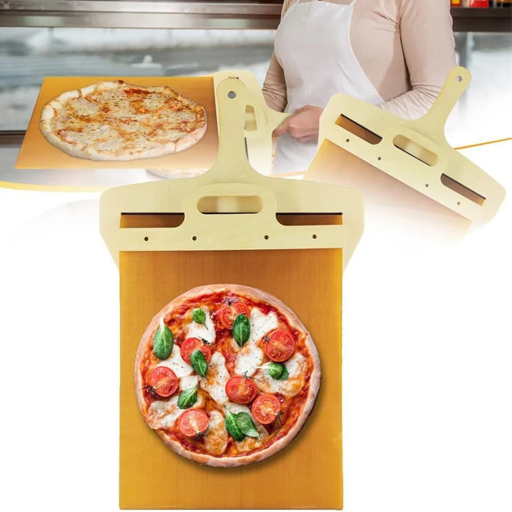 Sliding Pizza Shovel & Non-Stick Cutting Board: Convenient Kitchen Baking Tool"