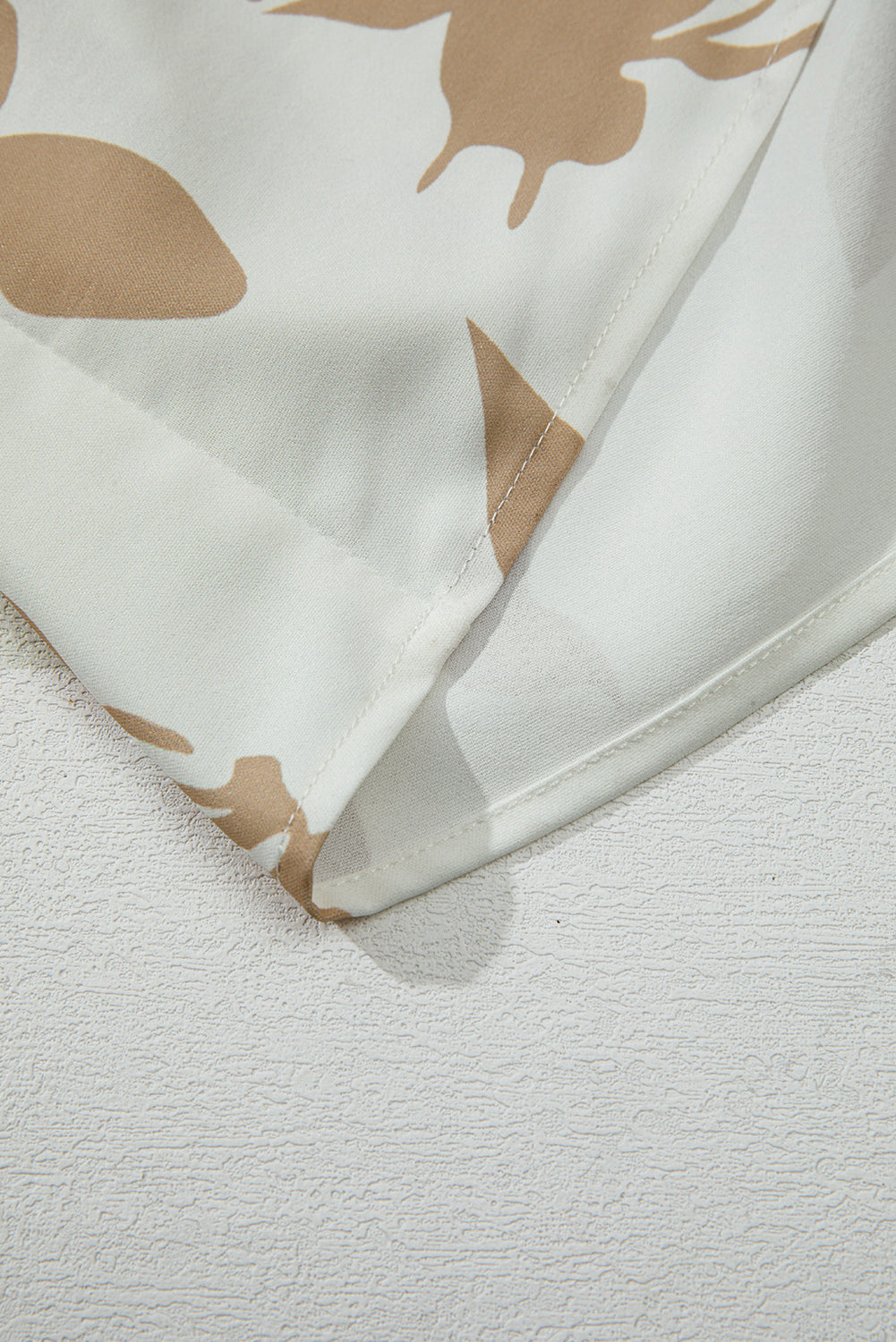 Khaki Patterned Ruffled Sleeve Half Placket Tiered A-line Plus Size Long Dress