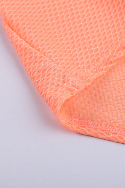 Orangefarbener bedruckter Racerback-Tankini mit Spleißmuster