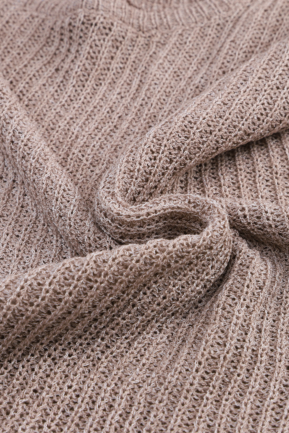 Grauer, lässiger Pullover mit Dolman-Ärmeln und hohem Bund