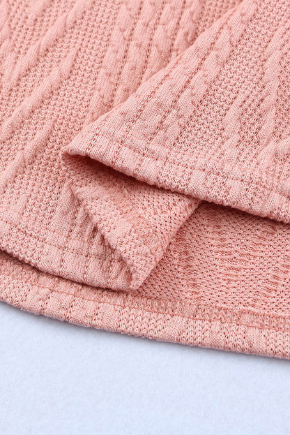 Rosa Strickoberteil mit Leopardenmuster und Pailletten