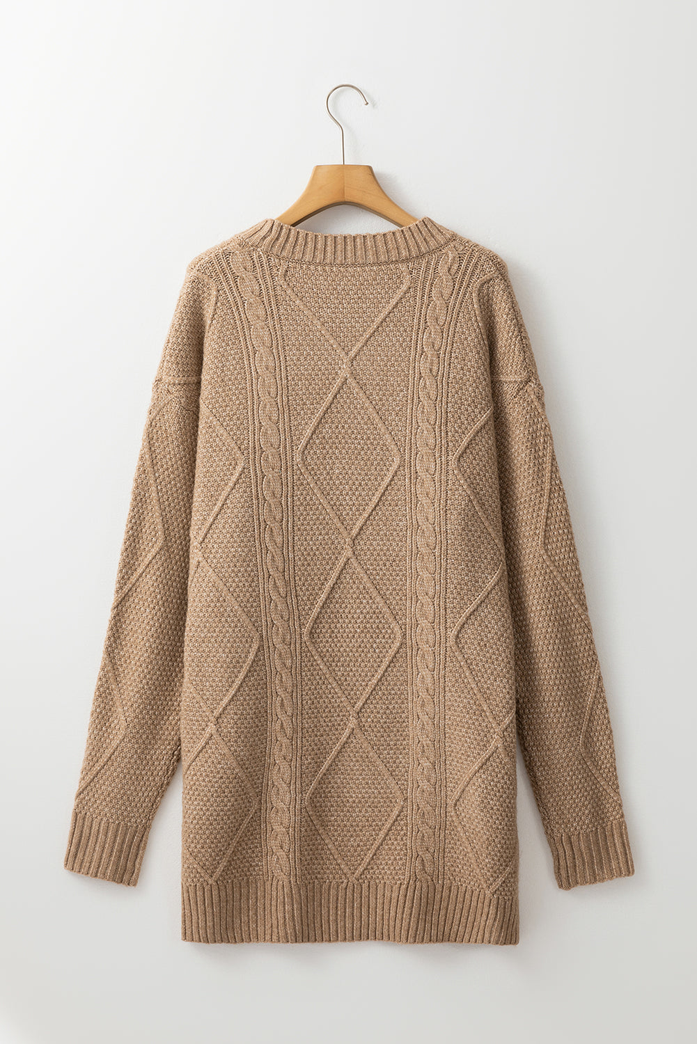 Parchment – Locker sitzendes Pulloverkleid mit Zopfmuster und überschnittener Schulter