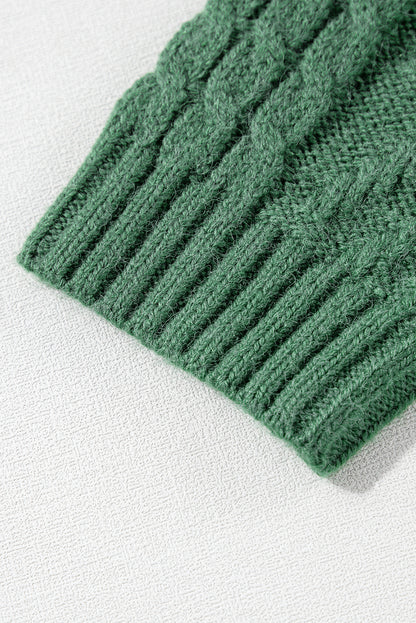Vineyard Green Colorblock Pullover mit aufgesetzten Taschen und überschnittener Schulter