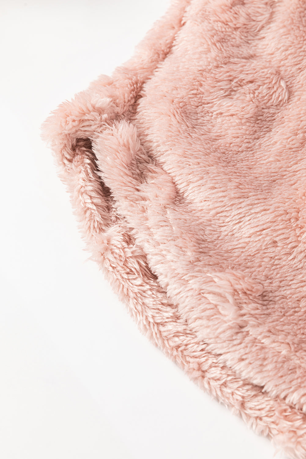Hellrosa, strukturiertes, lockeres, zweiteiliges Lounge-Set aus Fleece mit Leopardenmuster