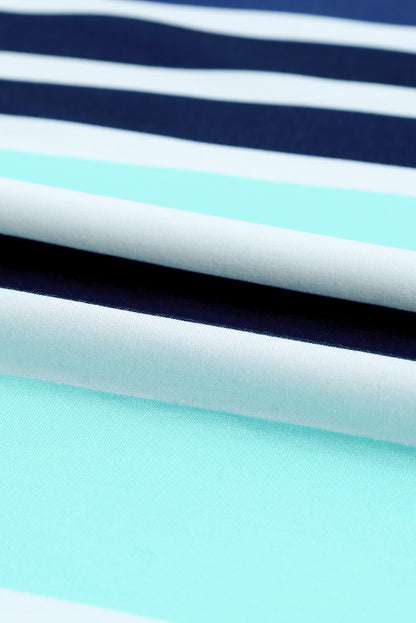 Langärmliger Hoodie mit mehrfarbigen Streifen und Kordelzug