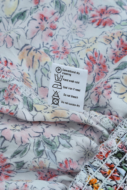 Mehrfarbiges, gewickeltes Tank-Crop-Top mit V-Ausschnitt und Blumenmuster