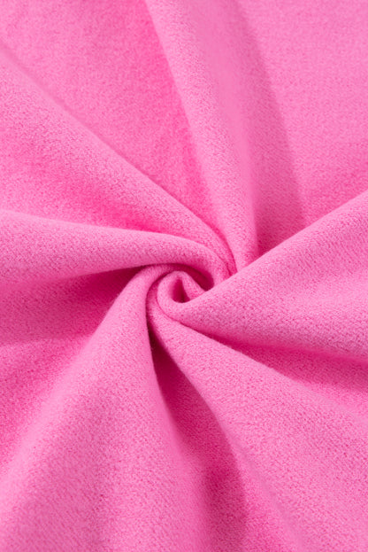 Bonbon – Einfarbiges Sweatshirt mit Fleecefutter und überschnittener Schulterpartie und hohem Bund