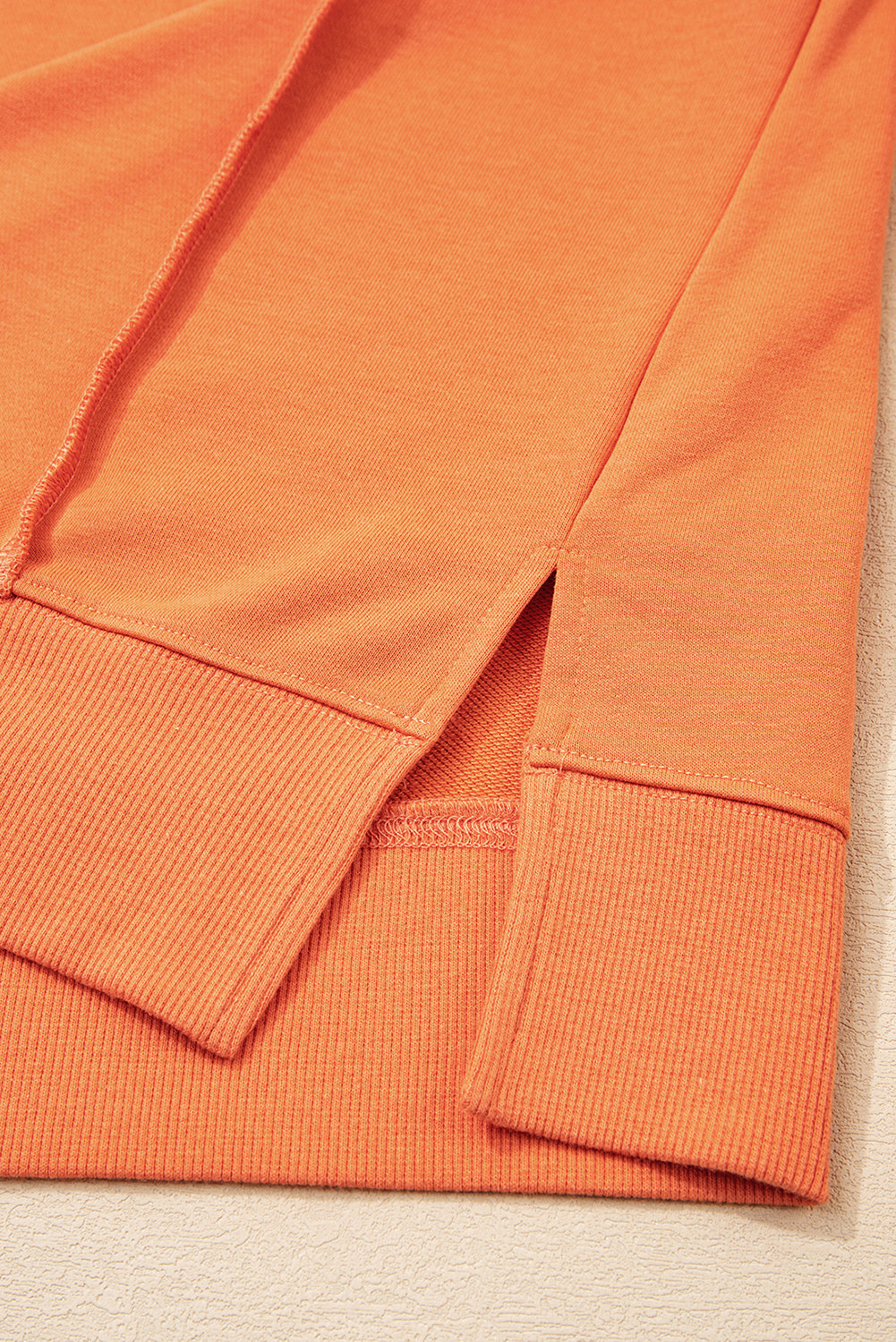 Flamingo Mix Floral Patchwork Side Slit Drawstring Hoodie