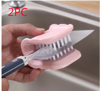 U-förmige Messer- und Besteckreinigerbürste Home Kitchen Reinigungsbürsten Borstenpeeling Küchenwaschen