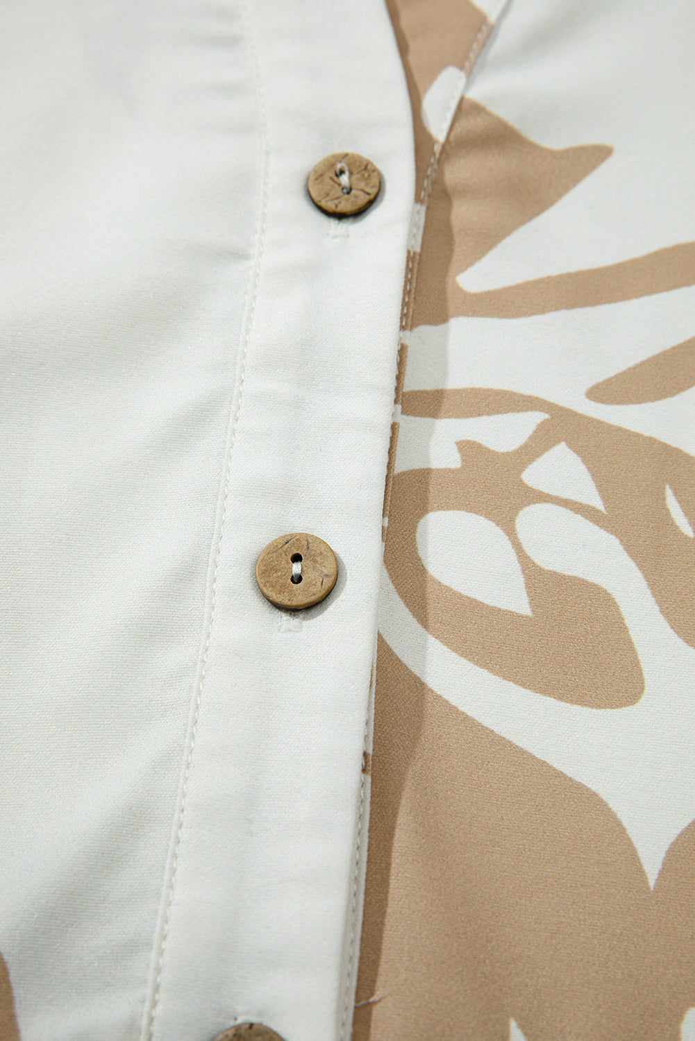 Khaki Patterned Ruffled Sleeve Half Placket Tiered A-line Plus Size Long Dress