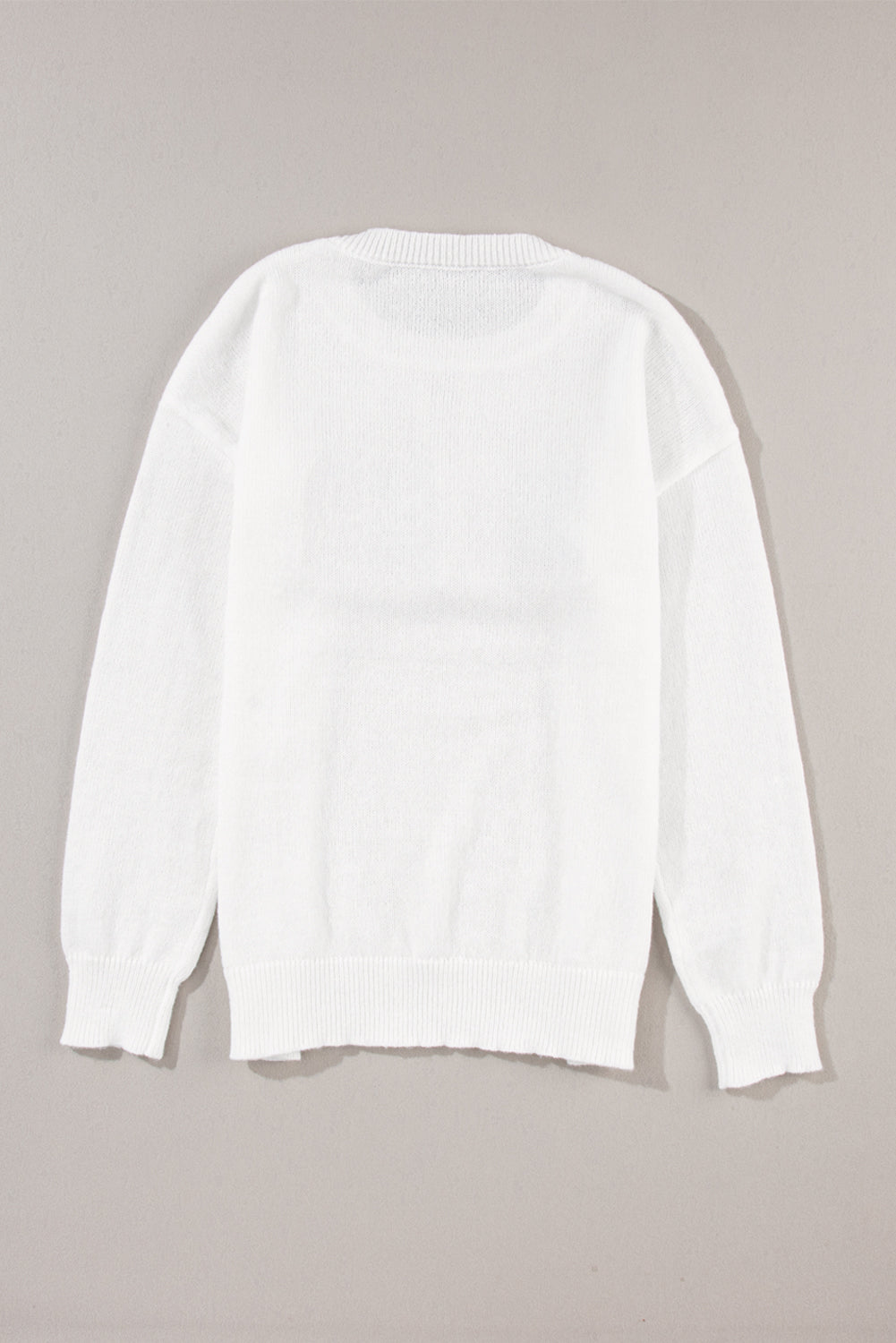 Weißer XOXO-Freizeitpullover mit Glitzer-Print und Rundhalsausschnitt