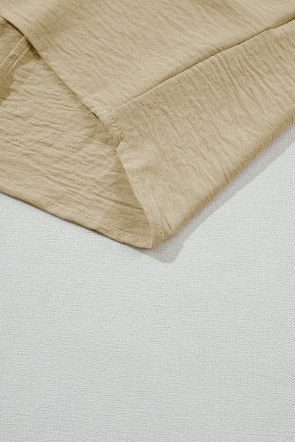 Parchment – Bluse mit V-Ausschnitt und weiten Ärmeln in Knitteroptik