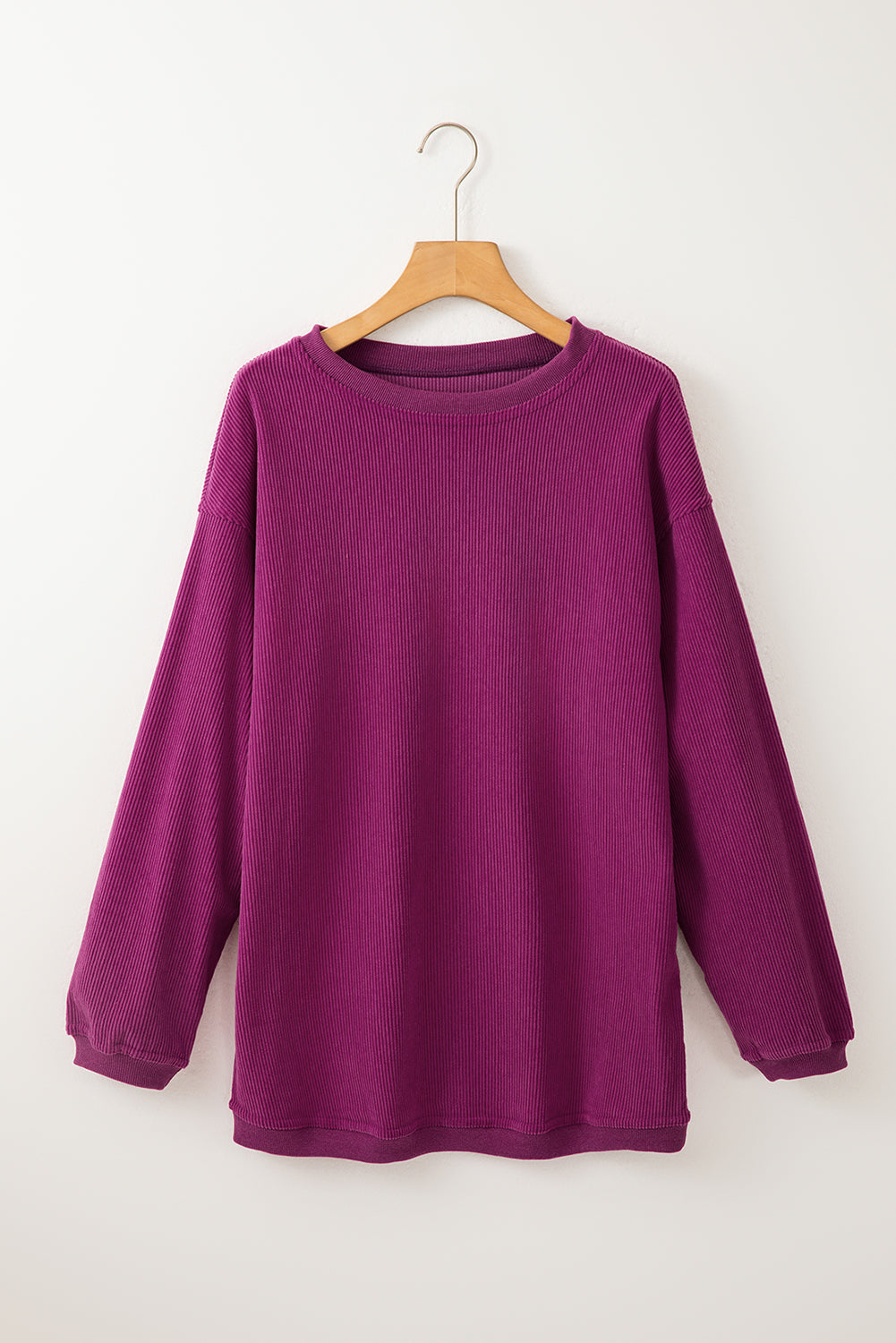 Übergroßes Festival-Sweatshirt aus geripptem Cord in Fuchsia