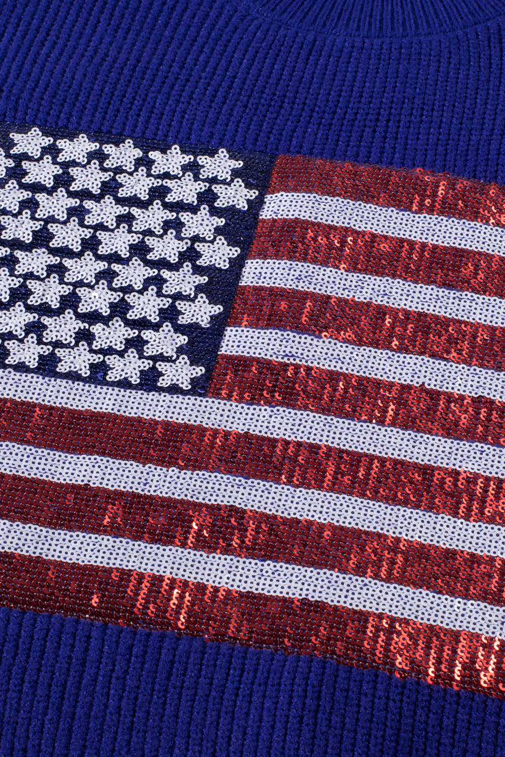 Bluing Sparkling American Flag Knitted Vest
