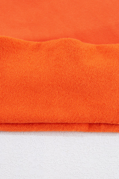 Einfarbiges Frottee-Sweatshirt mit überschnittener Schulter und Fleecefutter in Rotorange