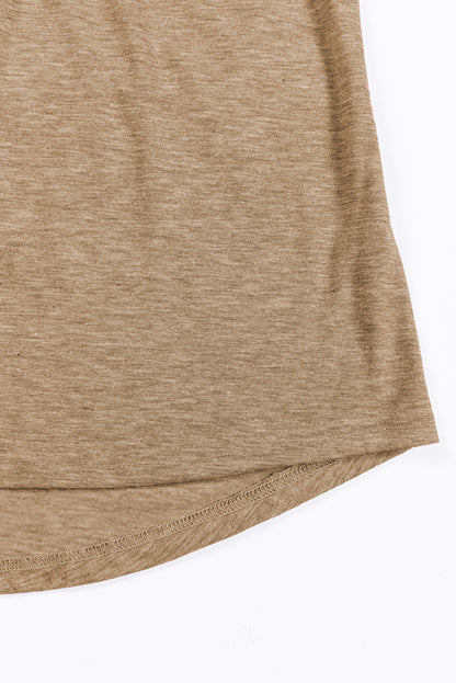Helles französisches Beige, kontrastierendes Spitzentop mit Raglanärmeln und Rundhalsausschnitt