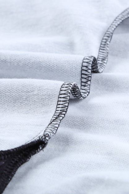 Schwarz gestreiftes abstraktes Langarm-Freizeit-Sweatshirt