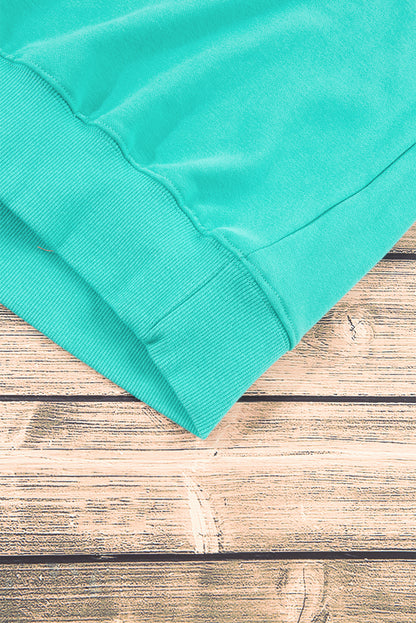 Aruba Blaues, schlichtes Sweatshirt mit Rundhalsausschnitt und überschnittener Schulter