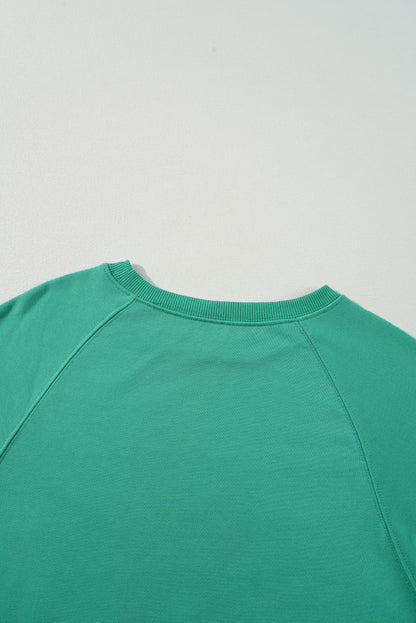 Mintgrünes Regenbogen-Farbblock-Sweatshirt mit Streifen
