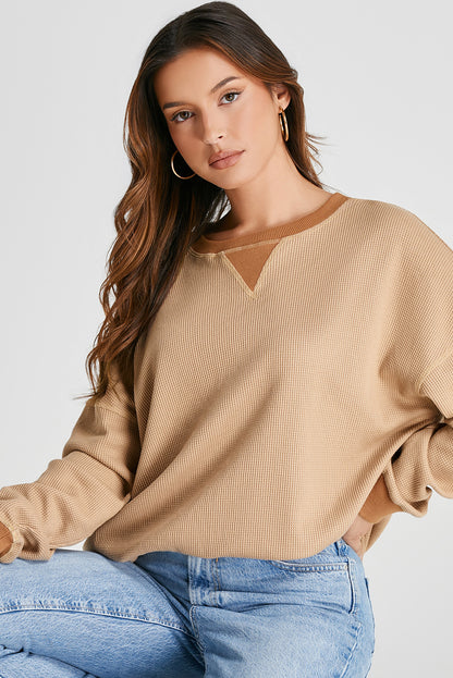 Rauchgraues, lockeres Thermo-Sweatshirt