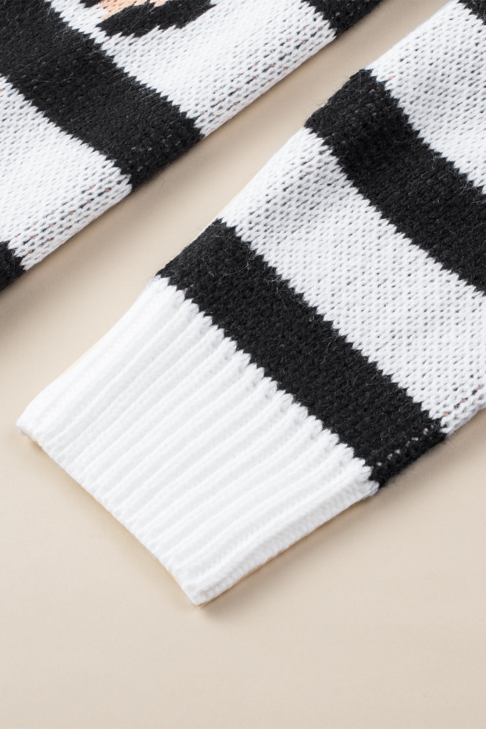 Brown Leopard Striped Mixed Print Open Front Cardigan