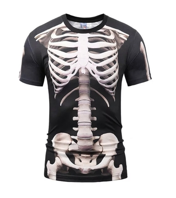 Horror-Inspired Creativity: Skeleton T-Shirt with 3D Round Neck